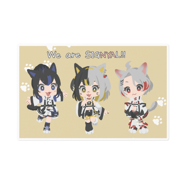 ３人集合ステッカー - 160 x 160 (mm)