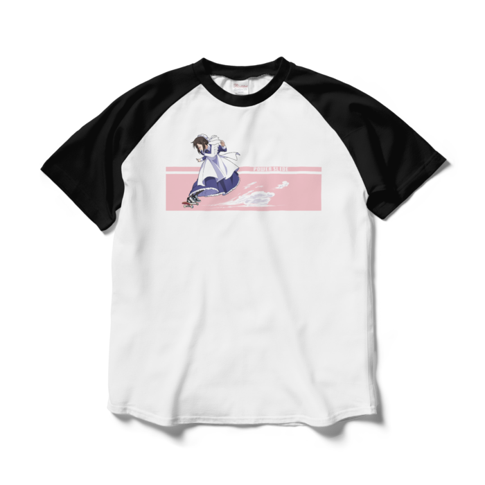 ラグランTシャツ - L - ホワイト×ブラック