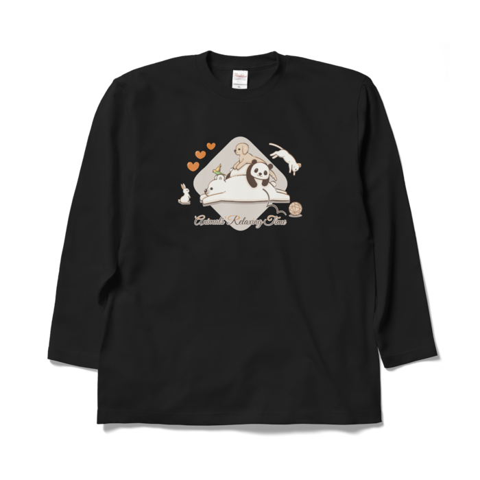 ロングスリーブTシャツ　黒色　XL
