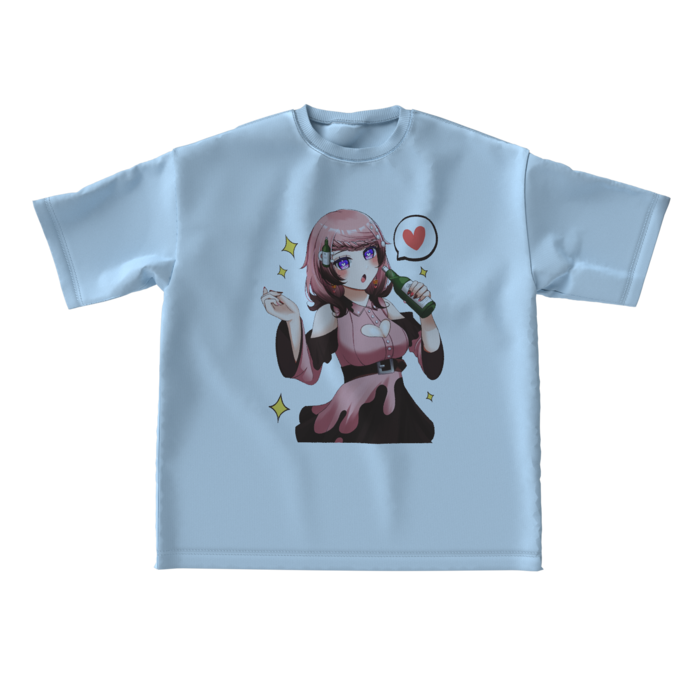 アシッドブルー　酔いどれTシャツ - L - 