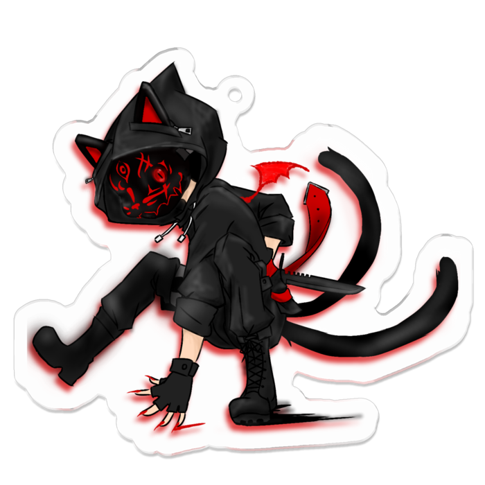 緋音ちゃん猫面アクリルキーホルダー - 70 x 70 (mm)