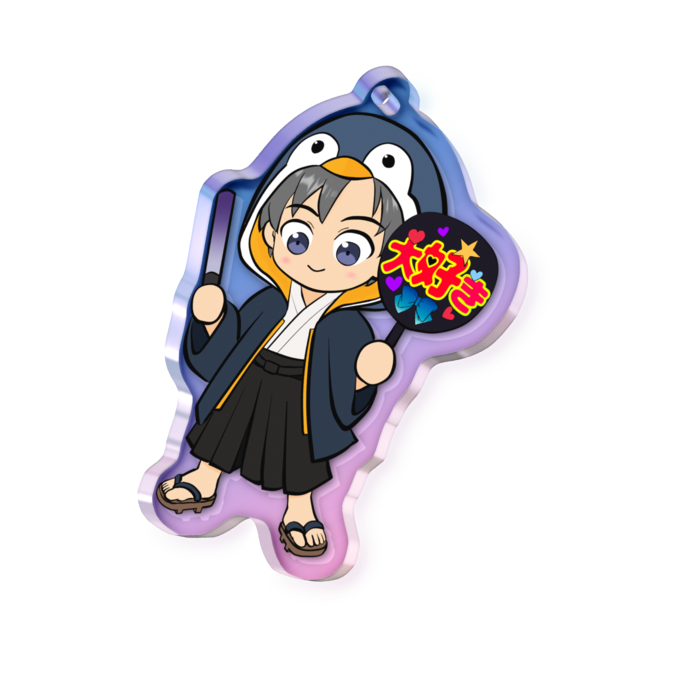 オーロラアクリルキーホルダー - 50 × 50mm