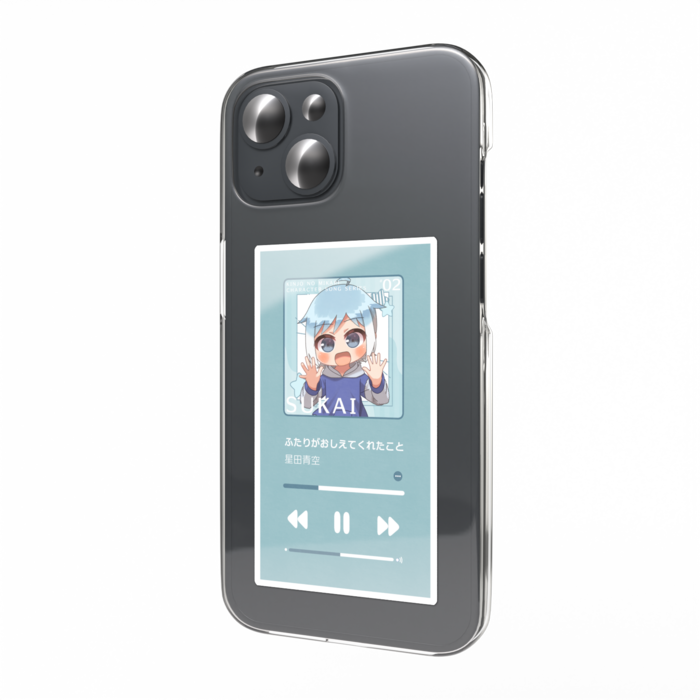 キャラソン再生画面風スマホステッカー(青空)