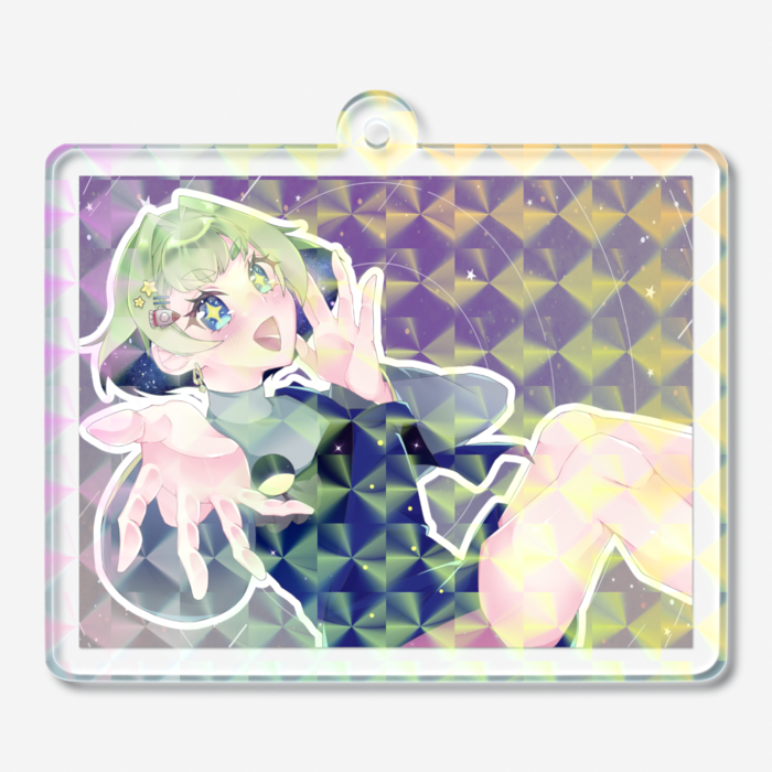 ホログラムアクリルキーホルダー - 50 × 50mm