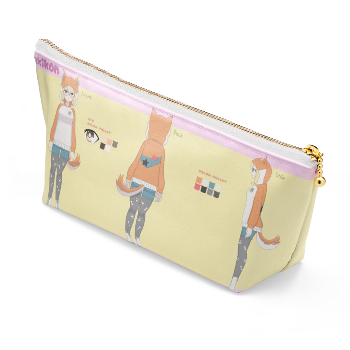 ポーチ - 長さ21.5cm / 高さ10cm - ホワイト