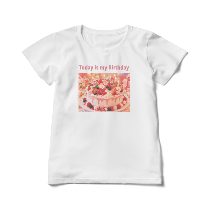 レディースTシャツ - L - 白- ピンク文字