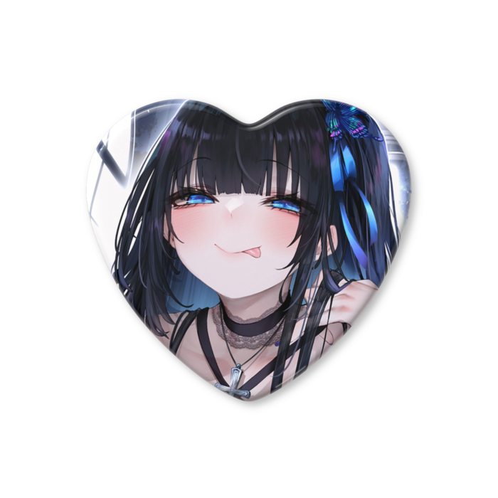 ハート缶バッジ - 57 × 52.5mm