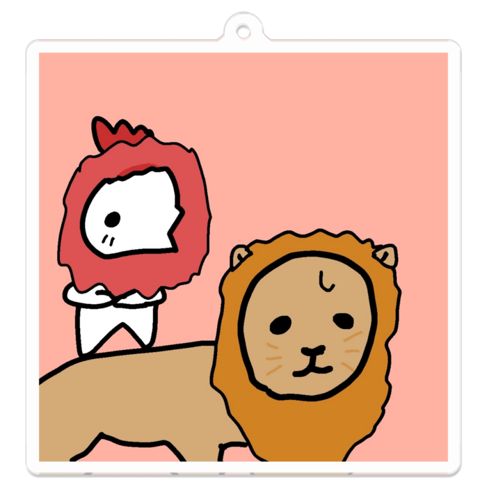 アクリルキーホルダー - 70 x 70 (mm) - たてがみに憧れてました…