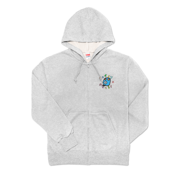 ジップパーカー - M - 杢グレー（ブルー）