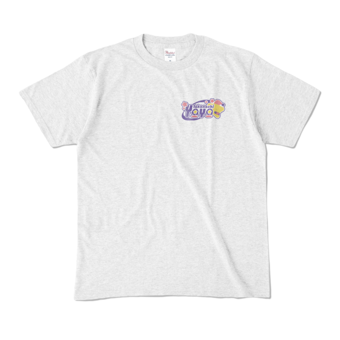 両面デザインふわふわあくび｜カラーTシャツ - M - アッシュ (淡色)