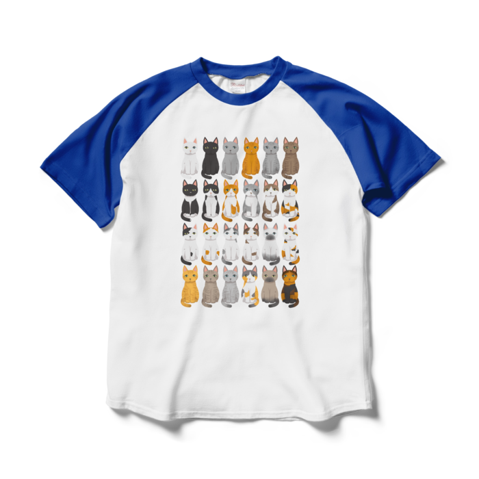 ラグランTシャツ - L - ホワイト×ロイヤルブルー
