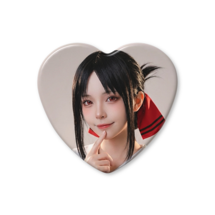 ハート缶バッジ - 57 × 52.5mm