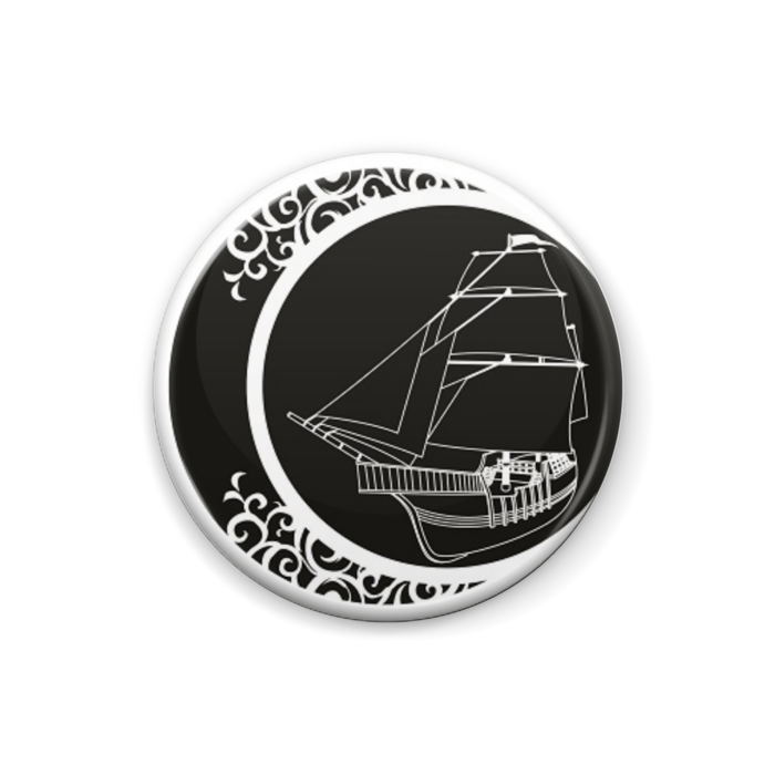 旧ショップロゴ缶バッジ(Black) - 25mm