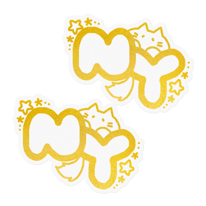 箔押し風ステッカー - 100 x 100 (mm)