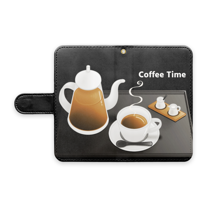 手帳型Androidケース　ストラップ穴あり　黒色　S（小）