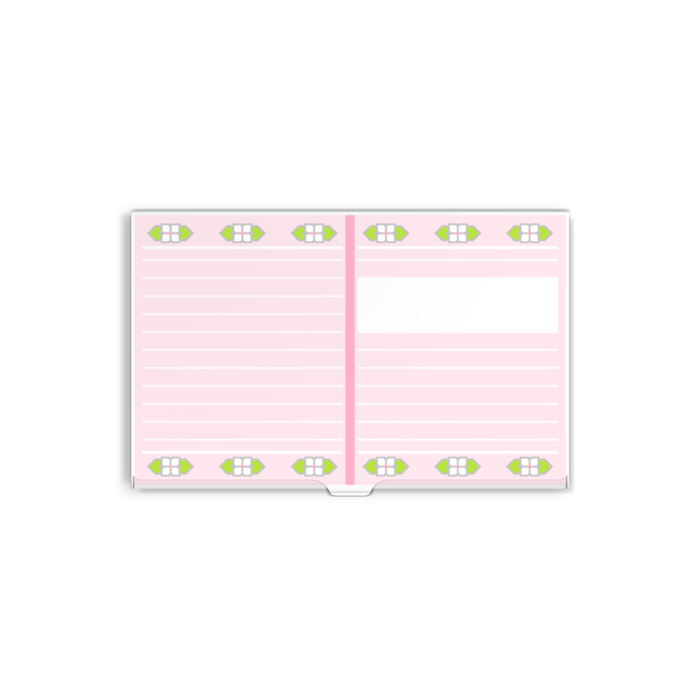 四枚花のノート表紙名刺入れ(ピンク系)