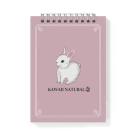 Kawaii Naturalメモ帳 白うさぎピンクグレーupgsh2103 Kawaii Natural Booth