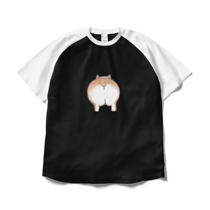 ラグランTシャツ - XL - ブラック×ホワイト