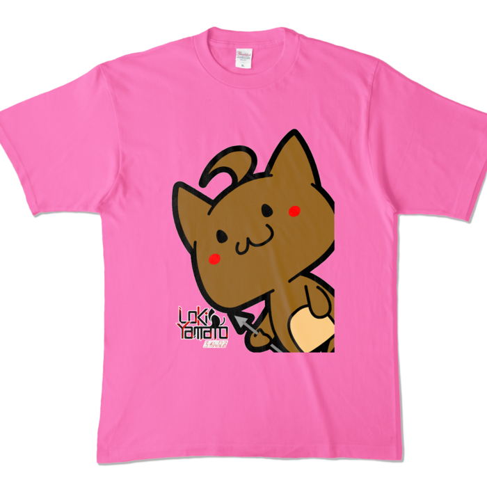 にゃぽもTシャツ - XL - ピンク (濃色)