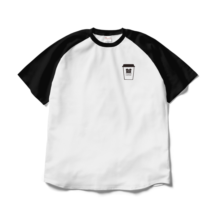 ラグランTシャツ - XL - ホワイト×ブラック