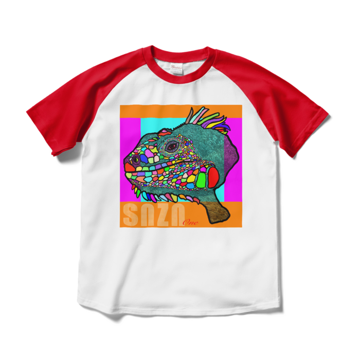 ラグランTシャツ - M - ホワイト×レッド
