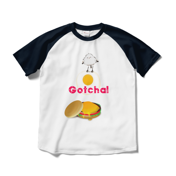 ラグランTシャツ - M - ホワイト×ネイビー