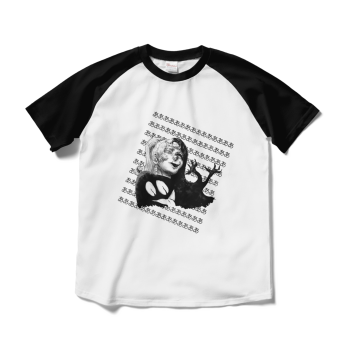 ラグランTシャツ - M - ホワイト×ブラック