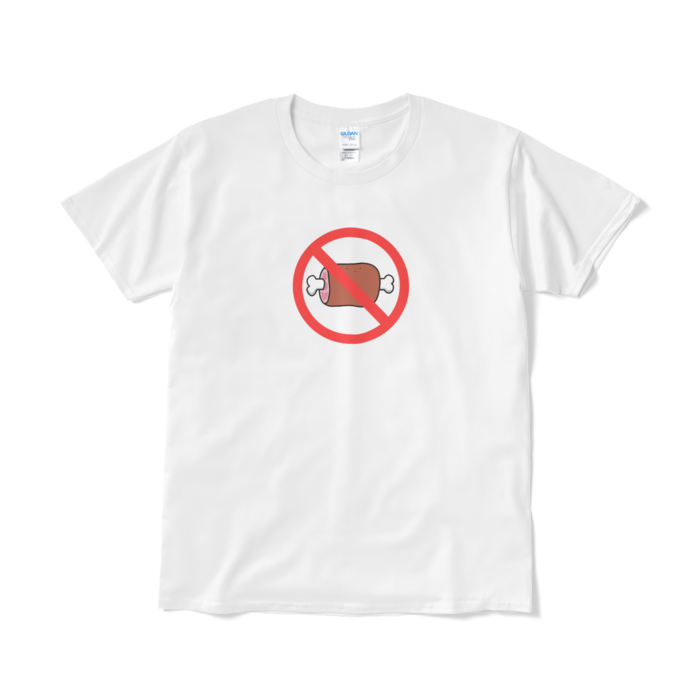お肉禁止のTシャツ（短納期） - L - ホワイト