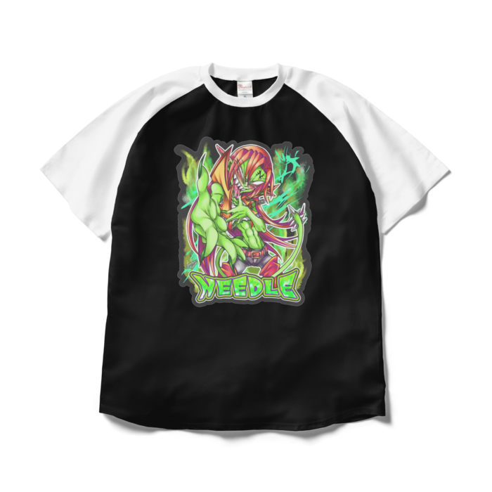 ラグランTシャツ - XL - ブラック×ホワイト