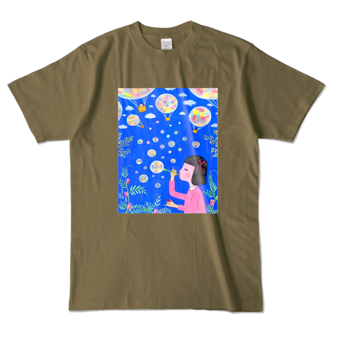 カラーTシャツ - L - オリーブ (濃色)