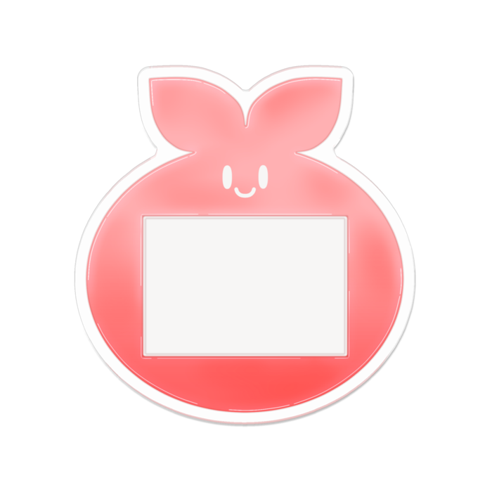 ぽこ組さん名札（赤） - 70 x 70 (mm)