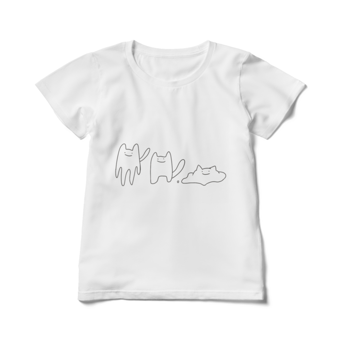 ゆるいねこレディースTシャツ - L - 