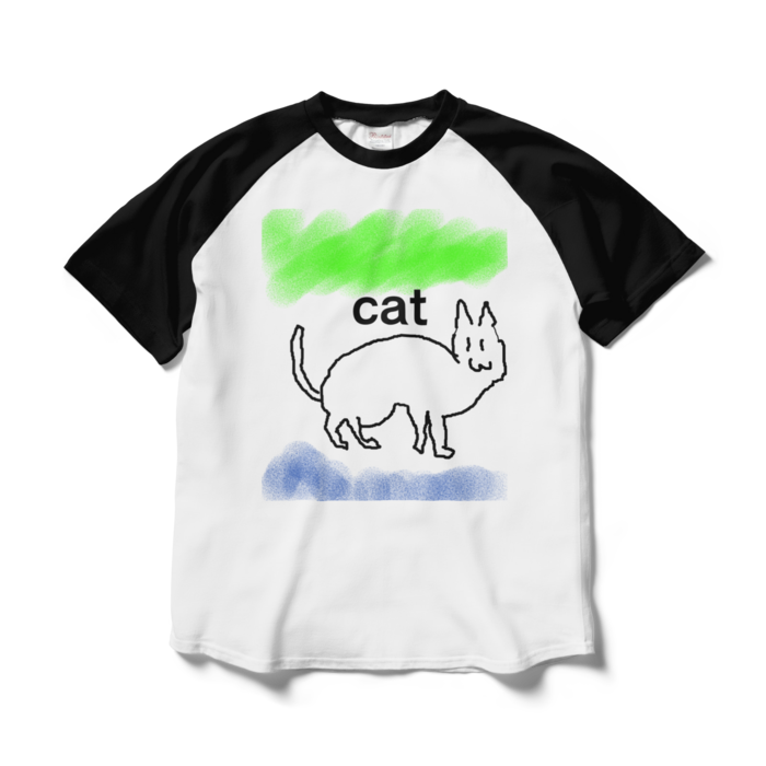 ラグランTシャツ - L - ホワイト×ブラック