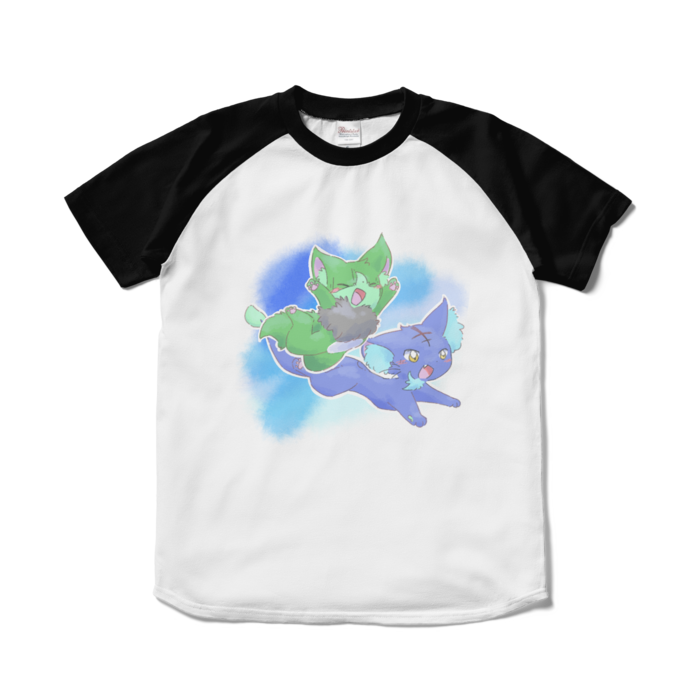ラグランTシャツ - S - ホワイト×ブラック