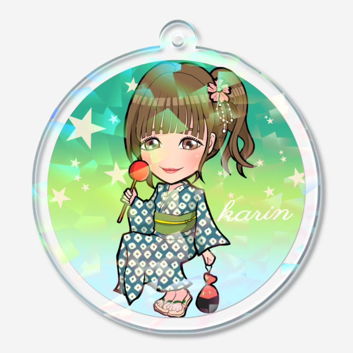 ホログラムアクリルキーホルダー - 50 × 50mm