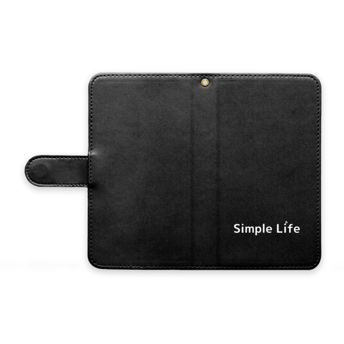 手帳型Androidケース♪　ストラップ穴あり　黒色　M（中）