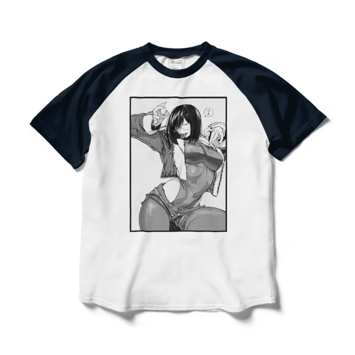 ラグランTシャツ - L - ホワイト×ネイビー