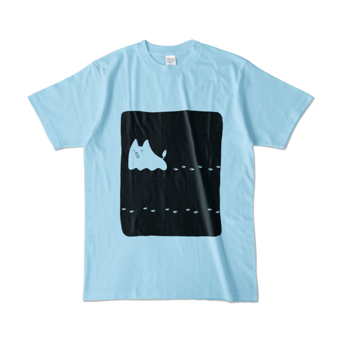 うぃろぬこTシャツ - L - ライトブルー (淡色)