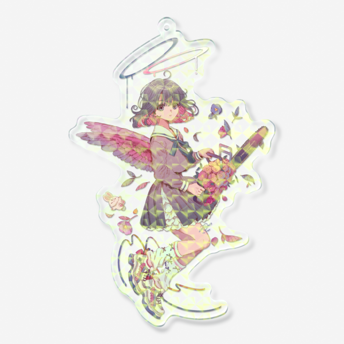 ホログラムアクリルキーホルダー - 100 × 100mm