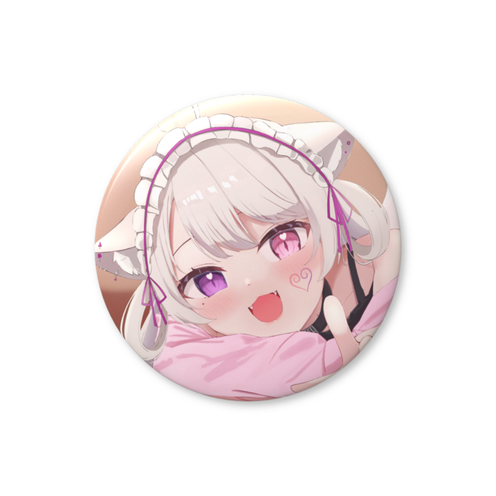 猫音美弥 大きめ缶バッジ ④ごろ〜ん