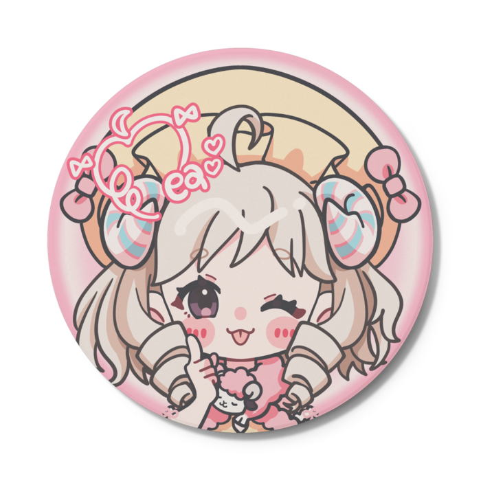 コースター／円形／ピンク／てへ