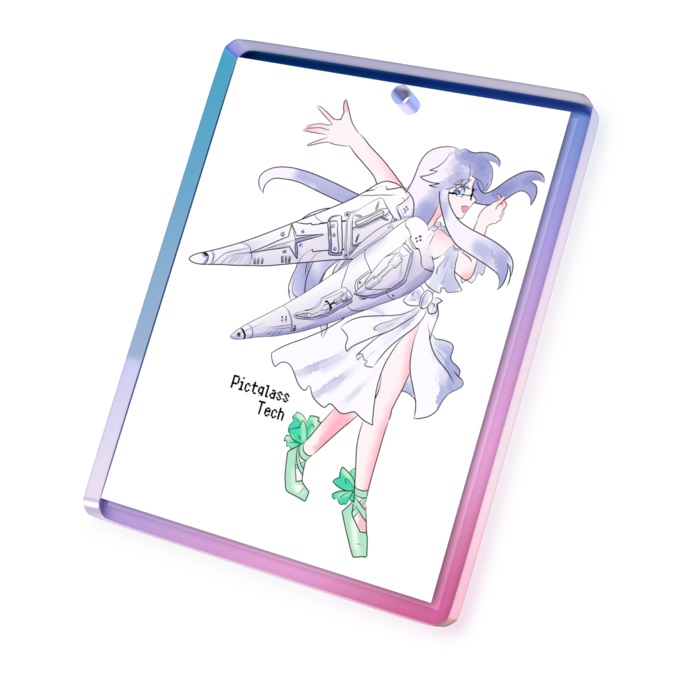 オーロラアクリルキーホルダー - 50 × 50mm