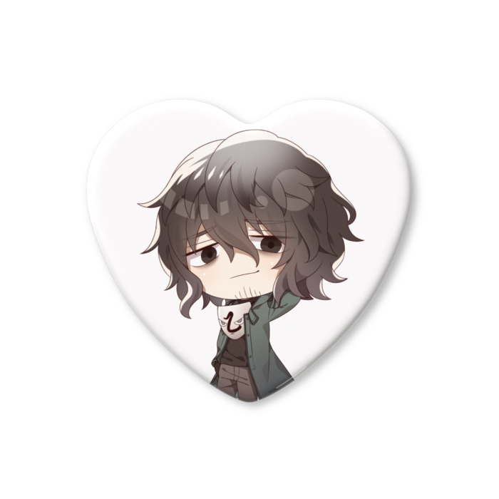 ハート缶バッジ - 57 × 52.5mm