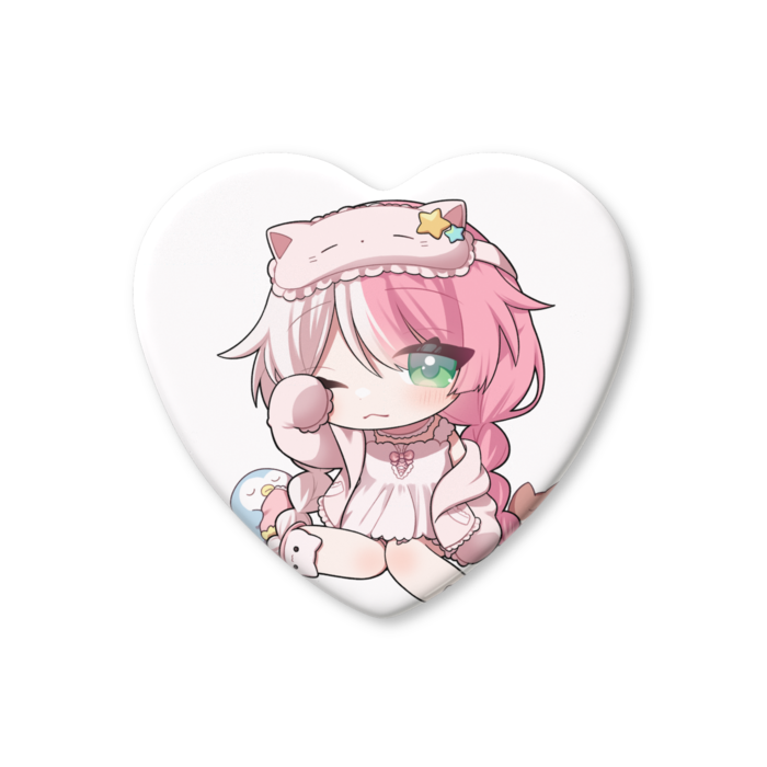 ハート缶バッジ - 57 × 52.5mm