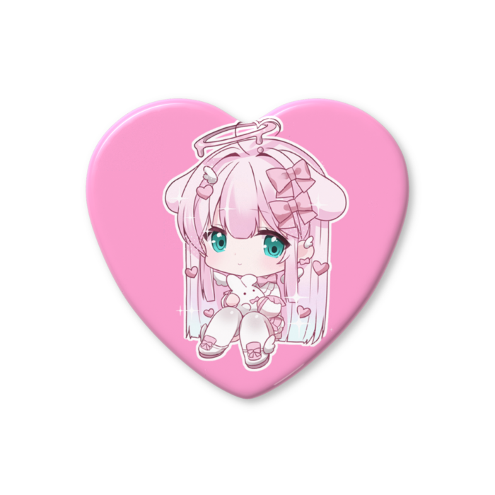 ハート缶バッジ - 57 × 52.5mm