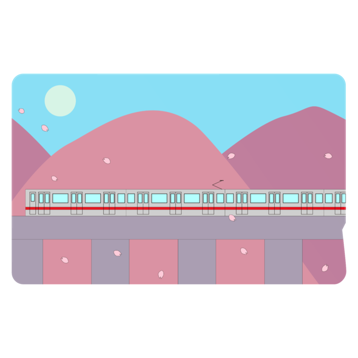 桜電車ICカードステッカー - 約85.7x53.9(mm)