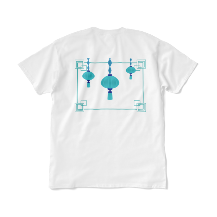 半袖Tシャツ XL 白 青中華