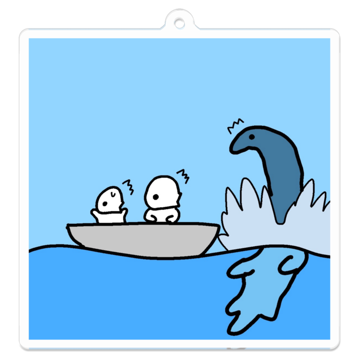 アクリルキーホルダー - 70 x 70 (mm) - あ、ネッシーさんこんにちは