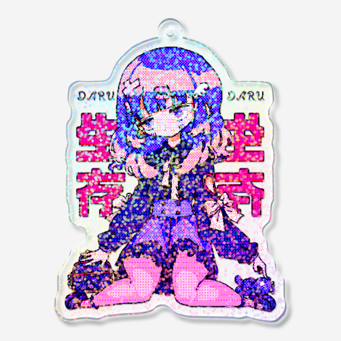 ホログラムアクリルキーホルダー - 70 × 70mm(game-グリッター)