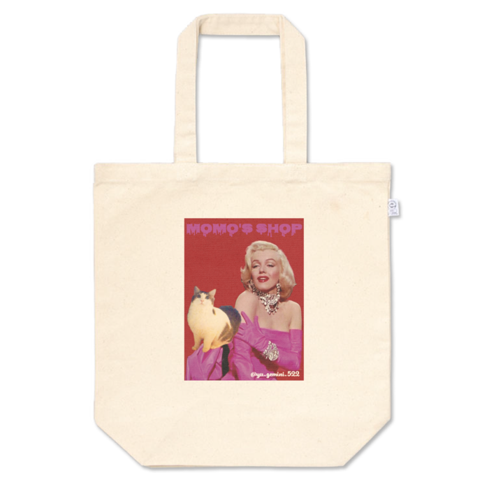 トートバッグ - M - プリント面積中-背景赤